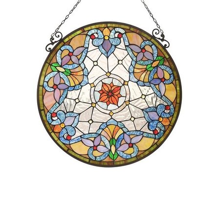 CHLOE LIGHTING Chloe Lighting CH3P313VI24-GPN Norah Victorian Tiffany-Glass Window Panel - 24 in. CH3P313VI24-GPN